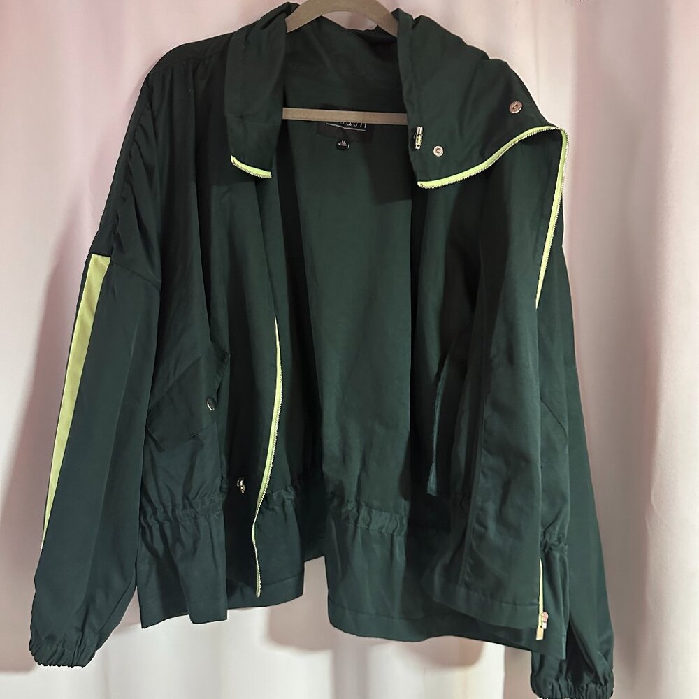 Like New Eloquii Peplum Green Full Zip Track Jacket Women's size 24